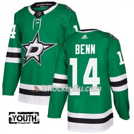 Børn NHL Dallas Stars Trøje Jamie Benn 14 Adidas 2017-2018 Gul Grøn Authentic